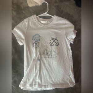 Altar'd State White Beachy Graphic Tee - Nautical Print